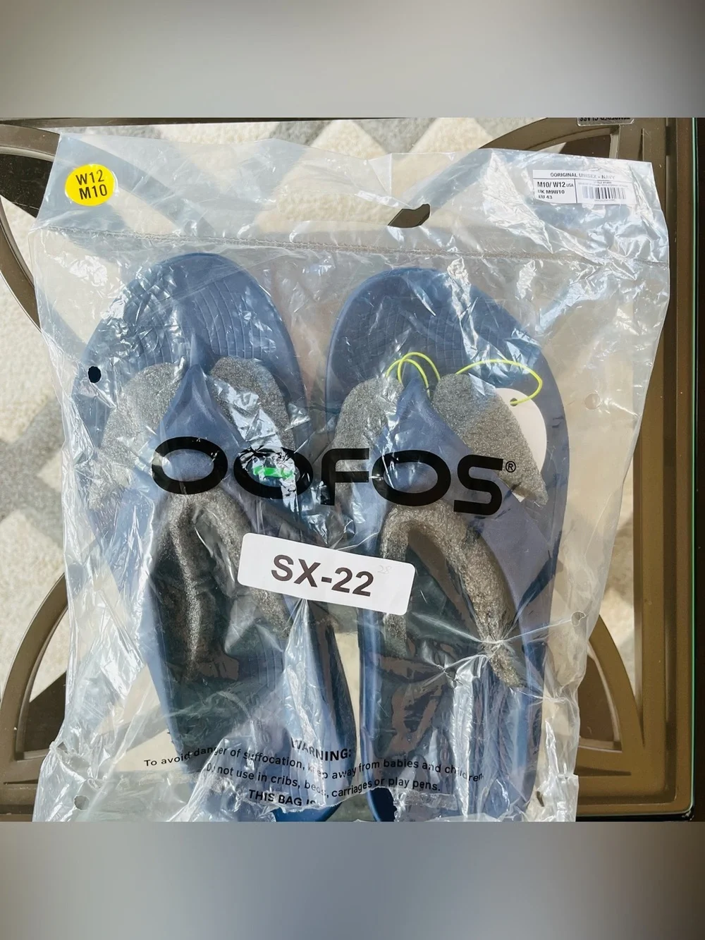 OOFOS OOriginal  Unisex Thong Sandals Navy M10 / W12 NEW
